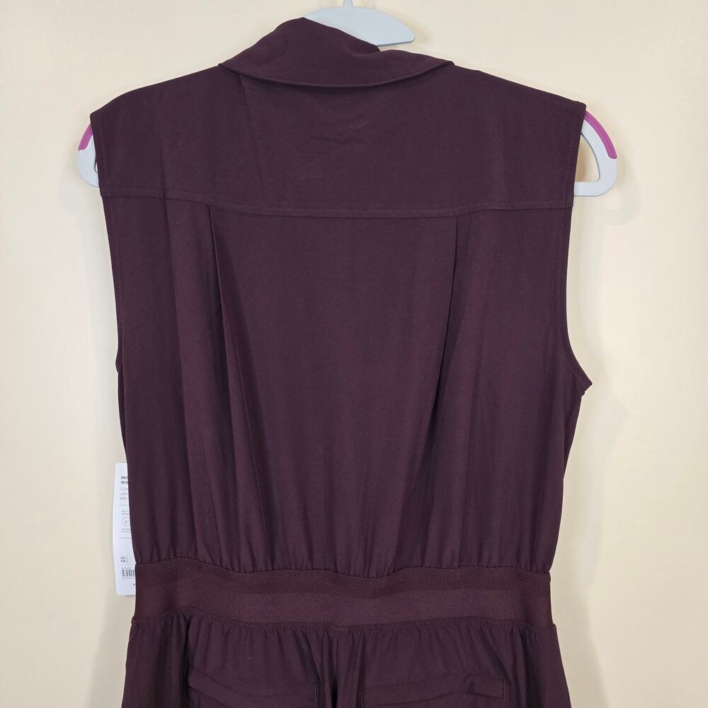NEW NWT Women's Athleta Brooklyn Heights Wide Leg Jumpsuit Maroon/Wine | Size 2 - Picture 6 of 11